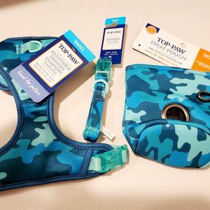 Top Paw Dog Harness, Collar and Treat Bag Bundle, XS